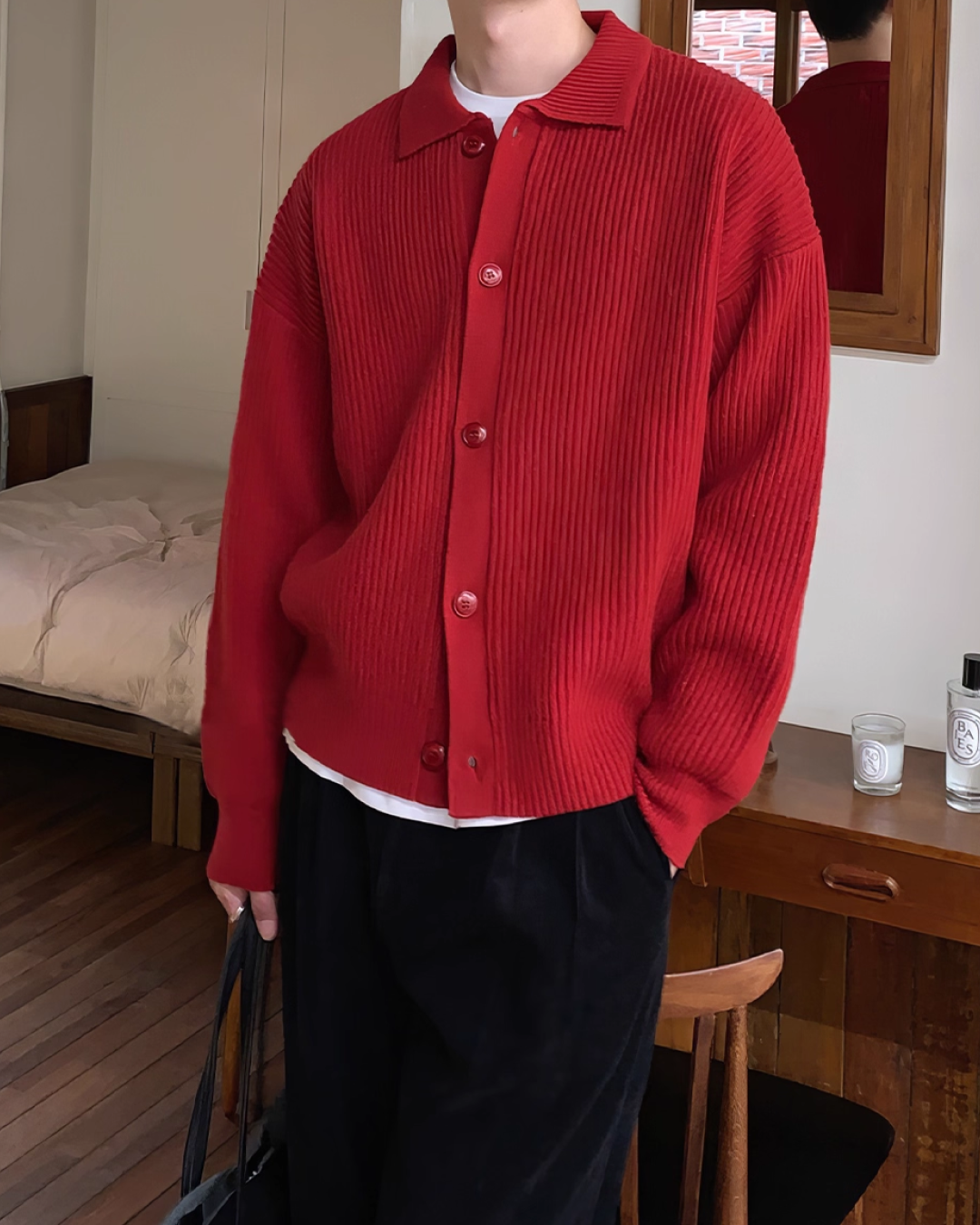 ニットボタンシャツ B0047