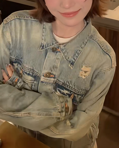 バックプリントデニムジャケット B0049