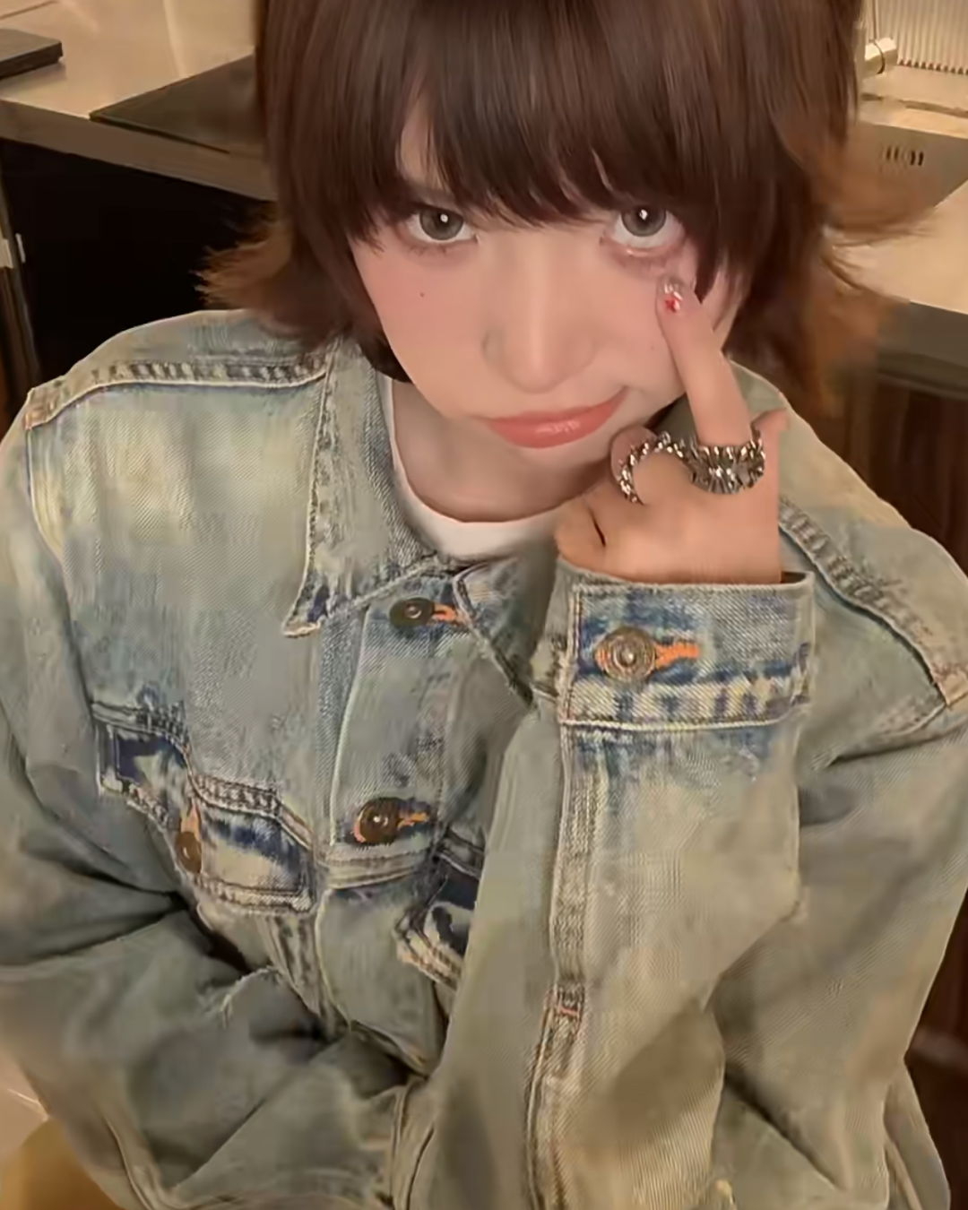 バックプリントデニムジャケット B0049