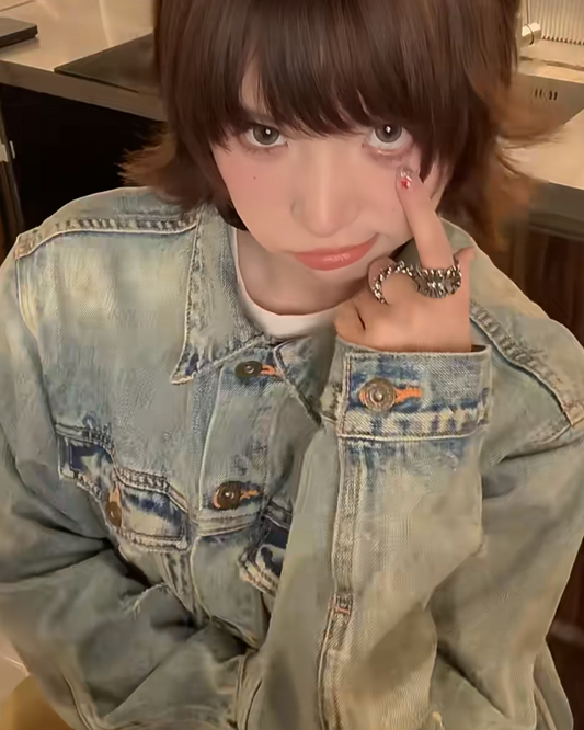 バックプリントデニムジャケット B0049