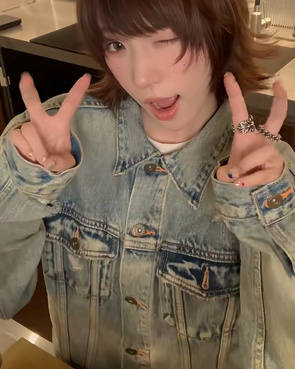 バックプリントデニムジャケット B0049