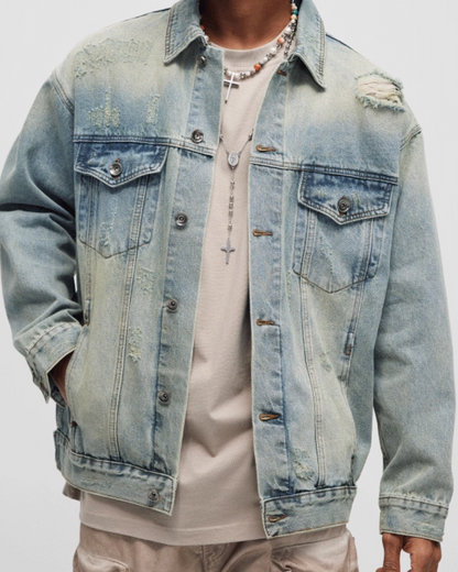 バックプリントデニムジャケット B0049