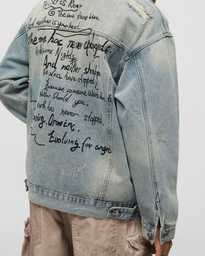 バックプリントデニムジャケット B0049