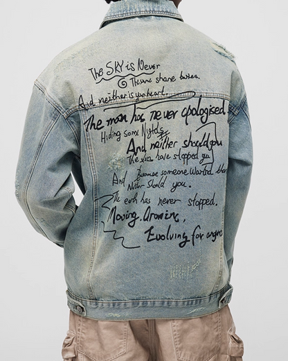 バックプリントデニムジャケット B0049