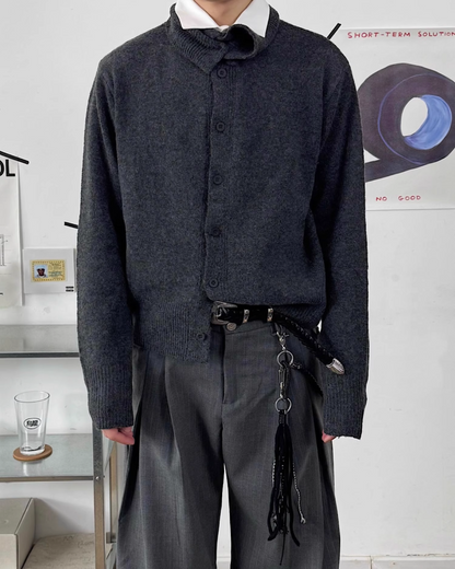 ハイネックボタンニット B0050