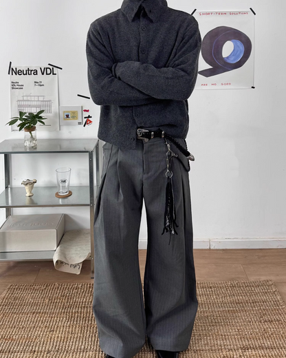 ハイネックボタンニット B0050