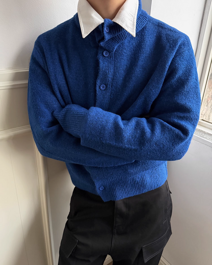 ハイネックボタンニット B0050