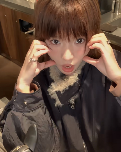 ハイネックジップファージャケット B0051