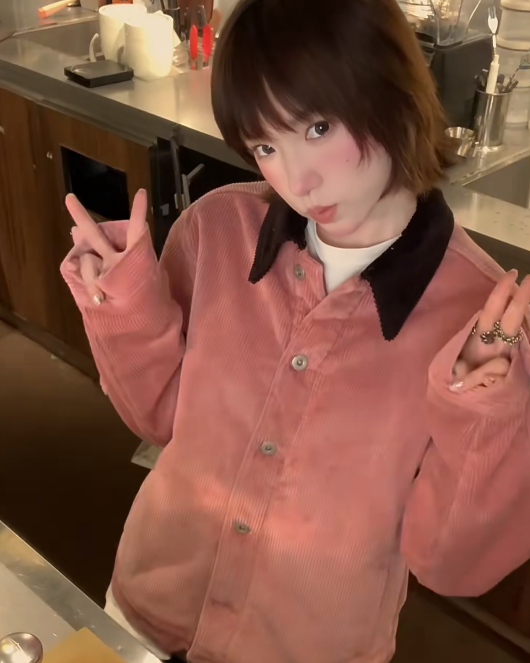 短丈カラーコーデュロイジャケット B0052