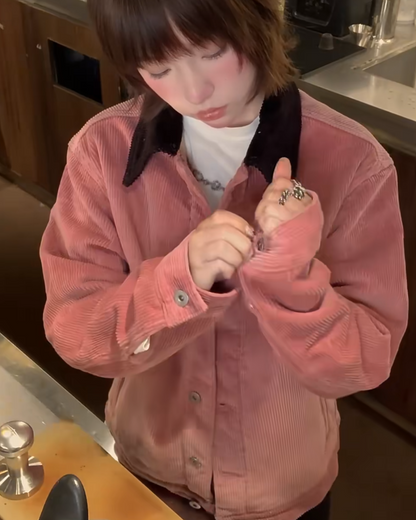 短丈カラーコーデュロイジャケット B0052