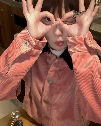 短丈カラーコーデュロイジャケット B0052