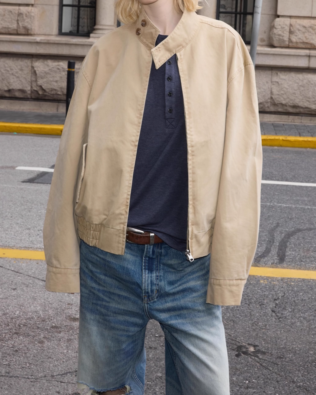 短丈リバーシブルハイネックジャケット B0053