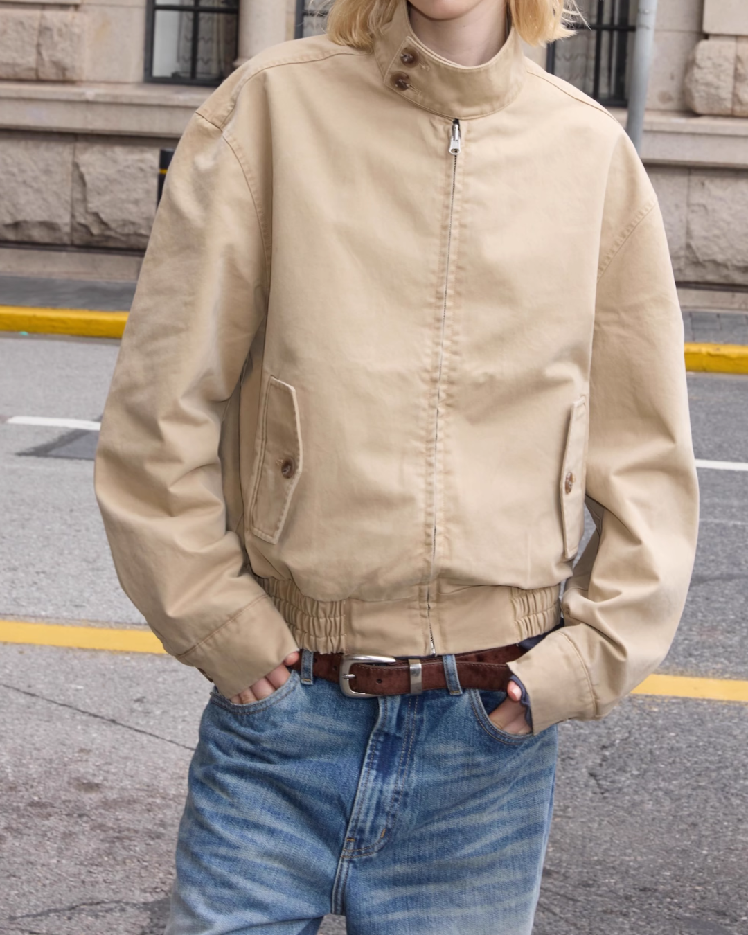 短丈リバーシブルハイネックジャケット B0053