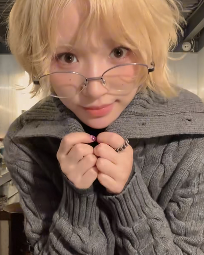 ハイネックボタンケーブルニット B0058