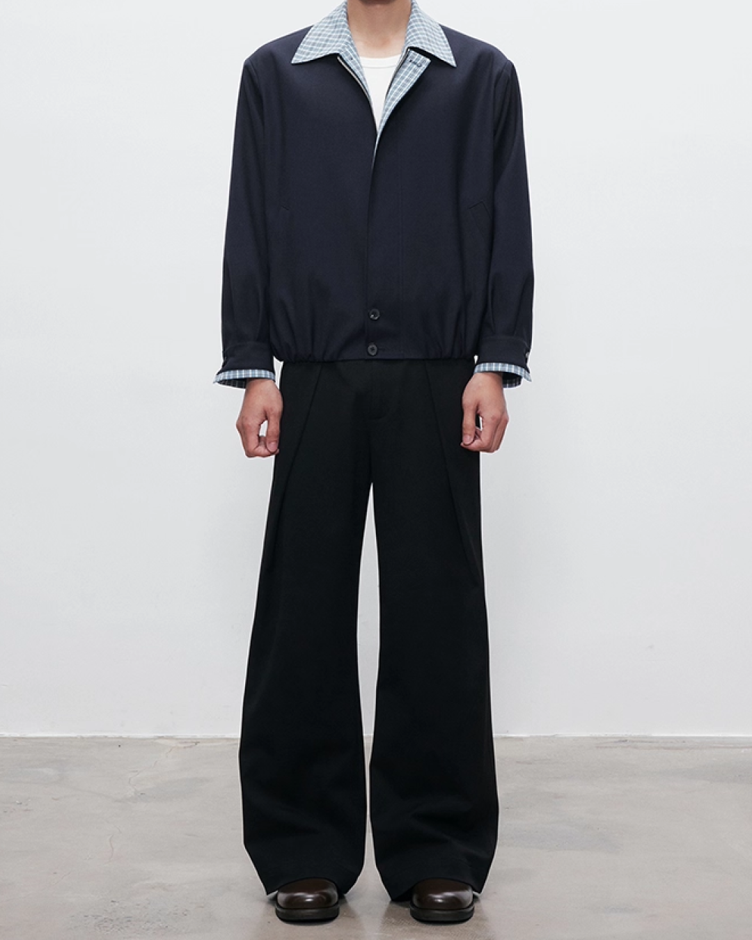 短丈切り替え比翼ジップジャケット B0060