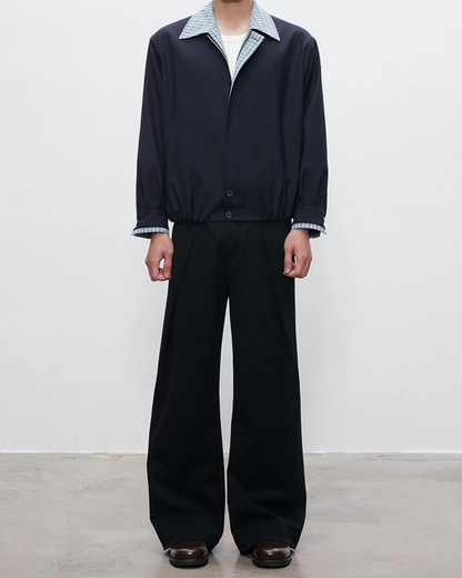 短丈切り替え比翼ジップジャケット B0060