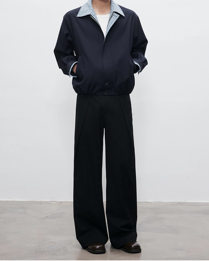 短丈切り替え比翼ジップジャケット B0060