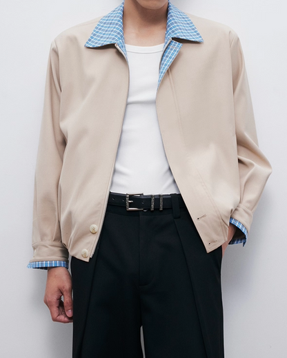 短丈切り替え比翼ジップジャケット B0060