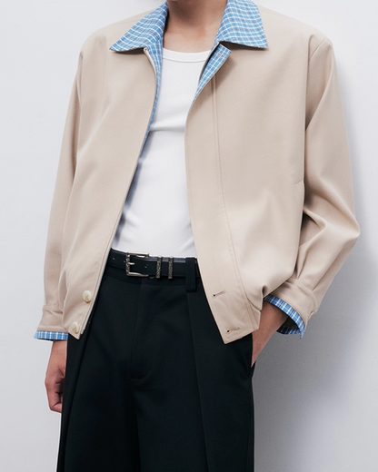 短丈切り替え比翼ジップジャケット B0060