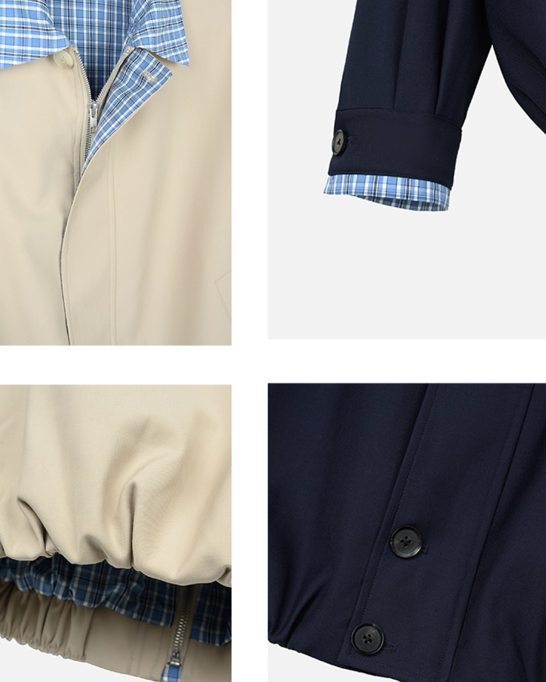 短丈切り替え比翼ジップジャケット B0060