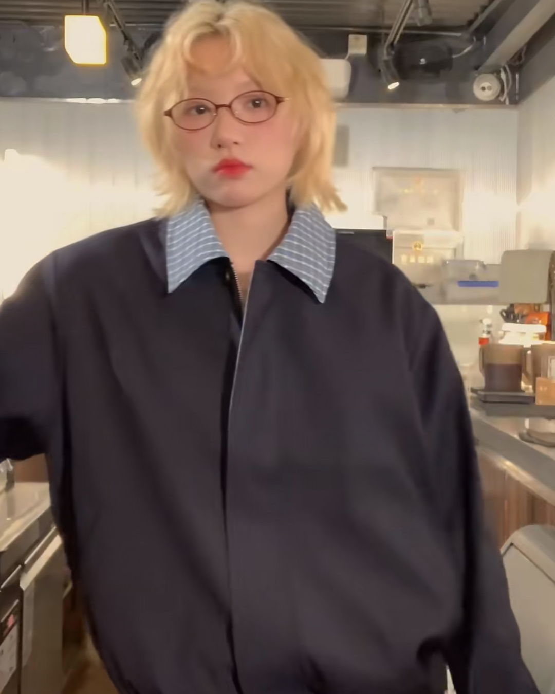 短丈切り替え比翼ジップジャケット B0060