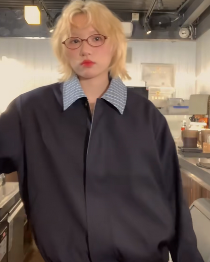 短丈切り替え比翼ジップジャケット B0060