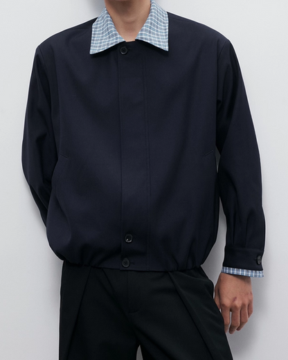 短丈切り替え比翼ジップジャケット B0060