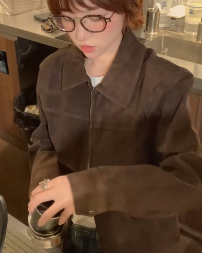 短丈ブラウンスエードジャケット B0059