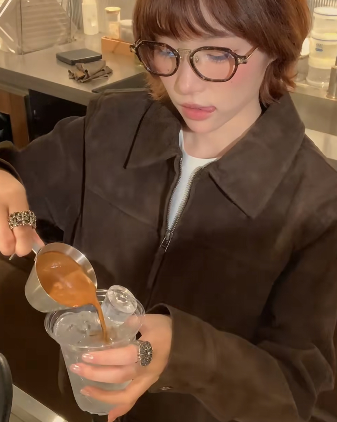 短丈ブラウンスエードジャケット B0059