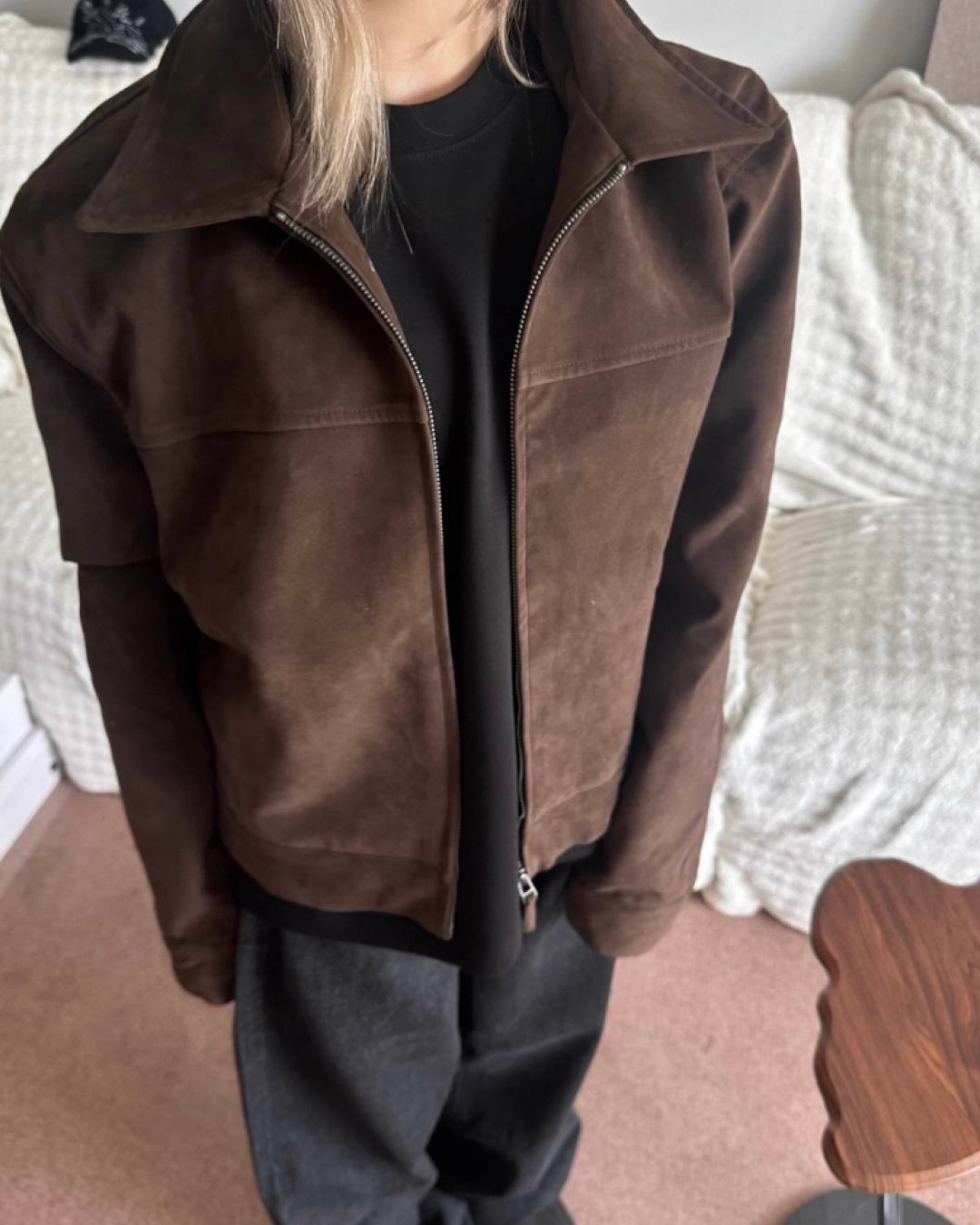 短丈ブラウンスエードジャケット B0059