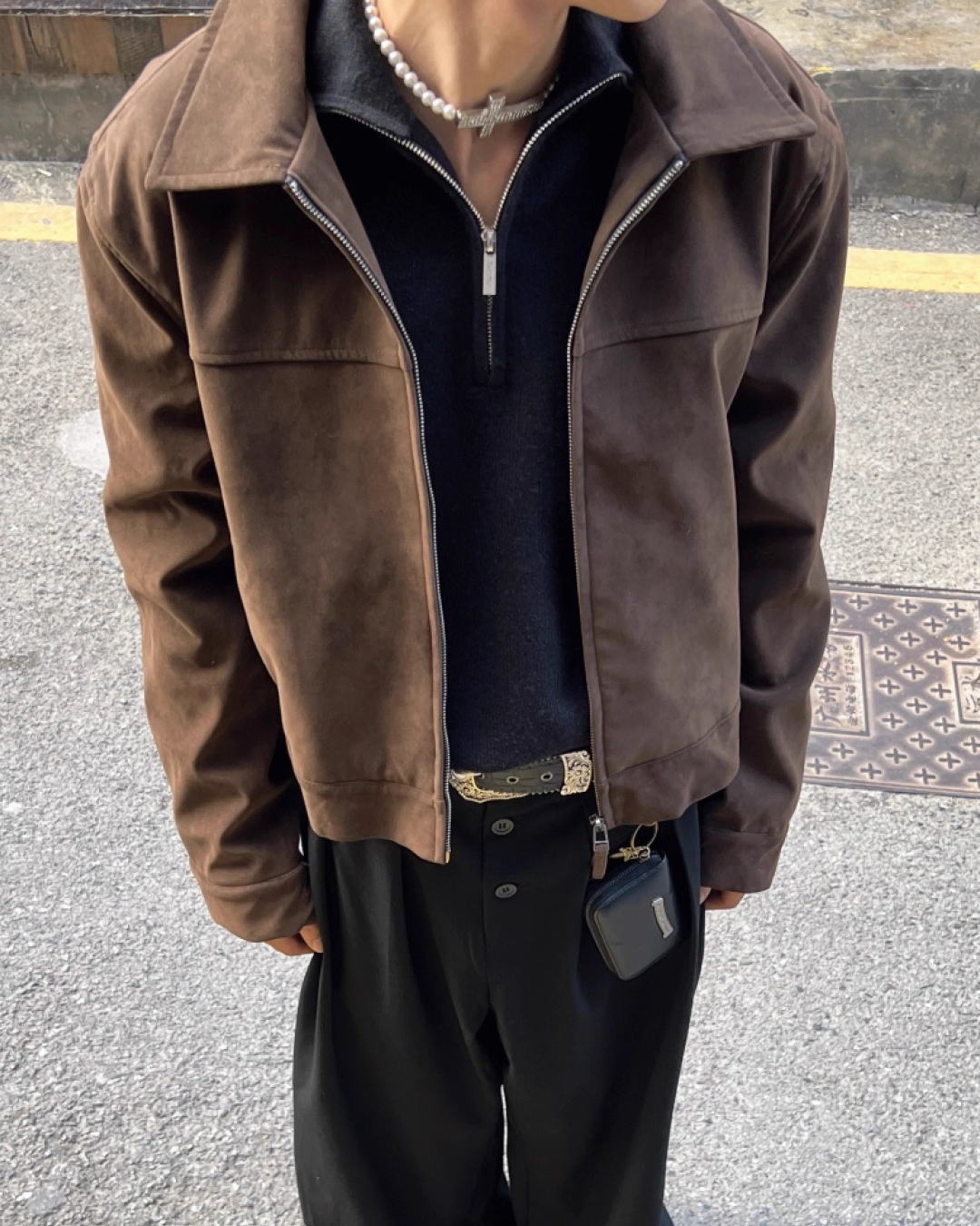 短丈ブラウンスエードジャケット B0059