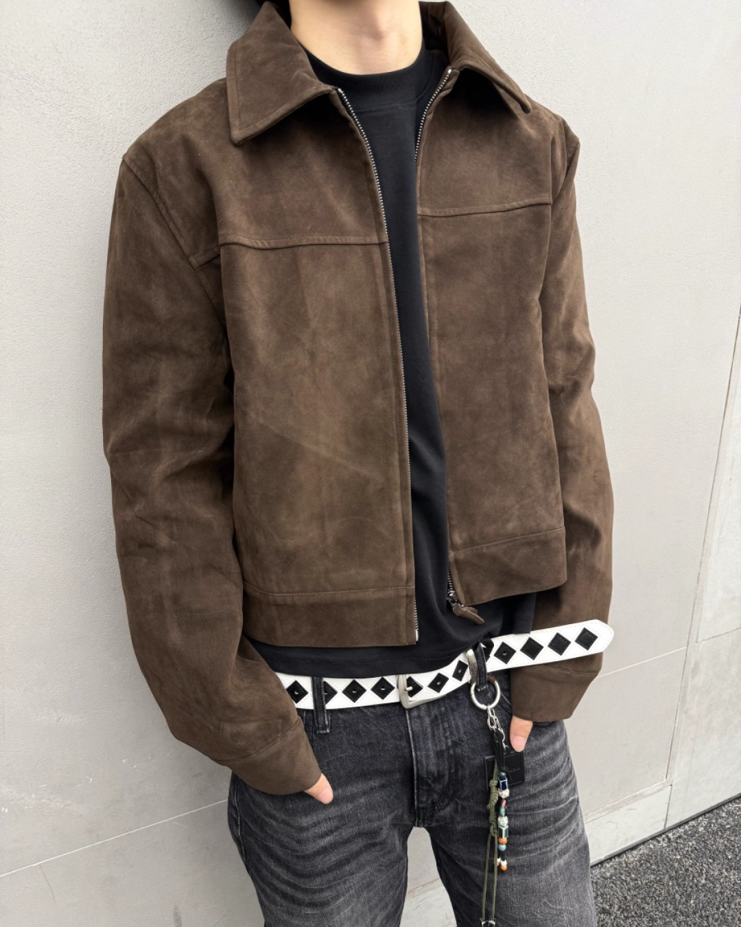 短丈ブラウンスエードジャケット B0059
