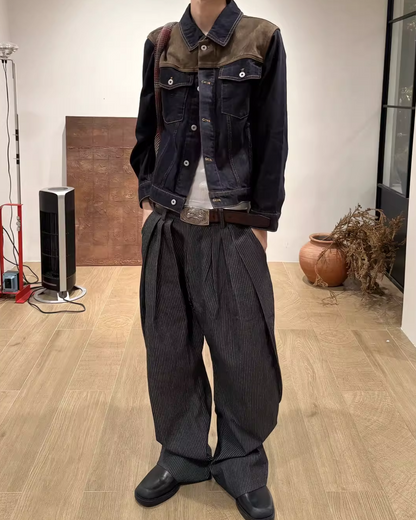 短丈切り替えデニムジャケット B0061