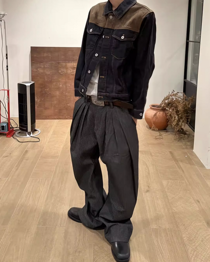 短丈切り替えデニムジャケット B0061