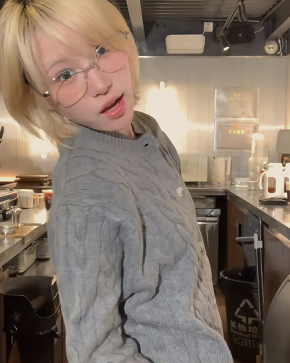 ケーブルニットカーディガン B0062