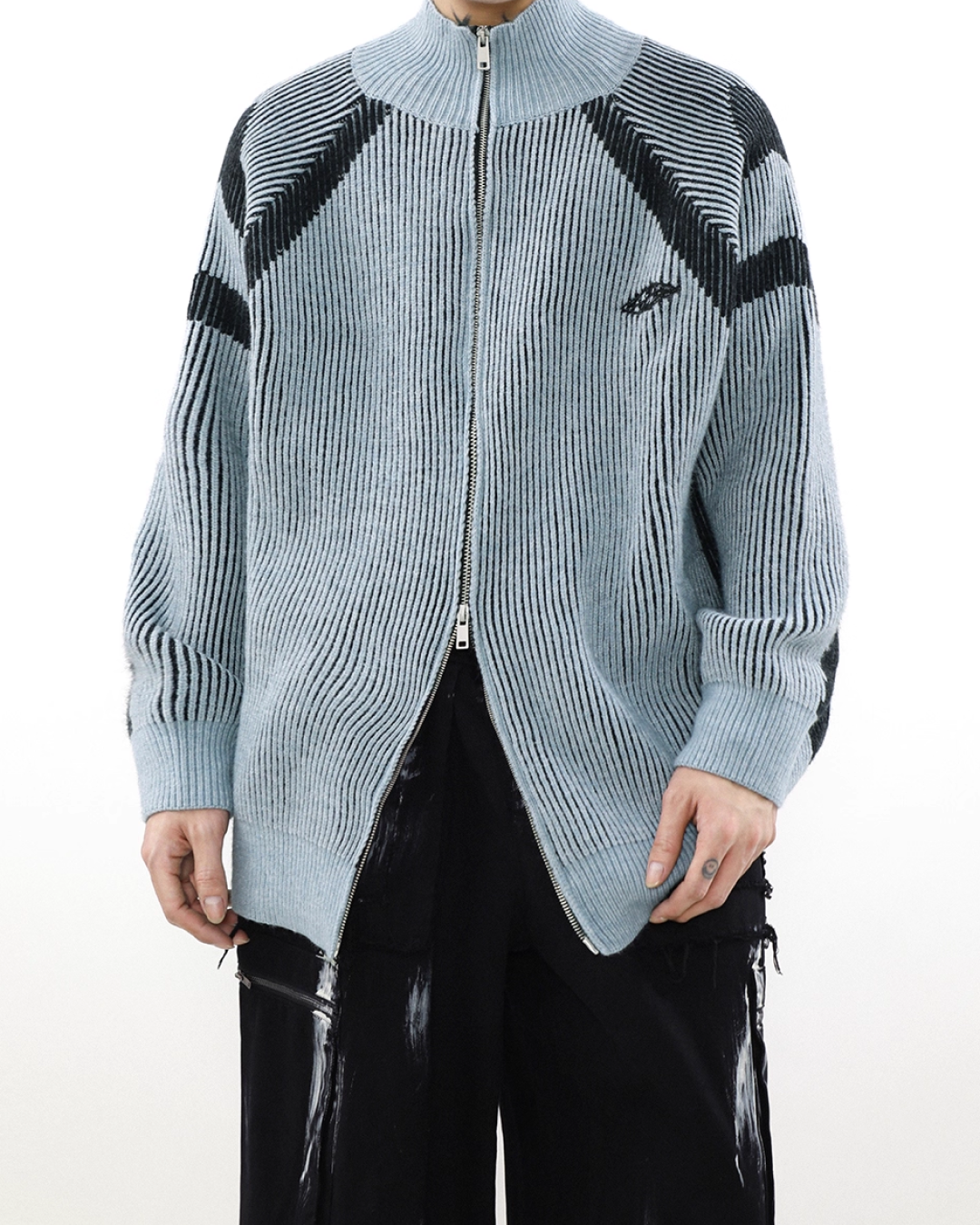 ダブルジップデザインドライバーズニット B0063