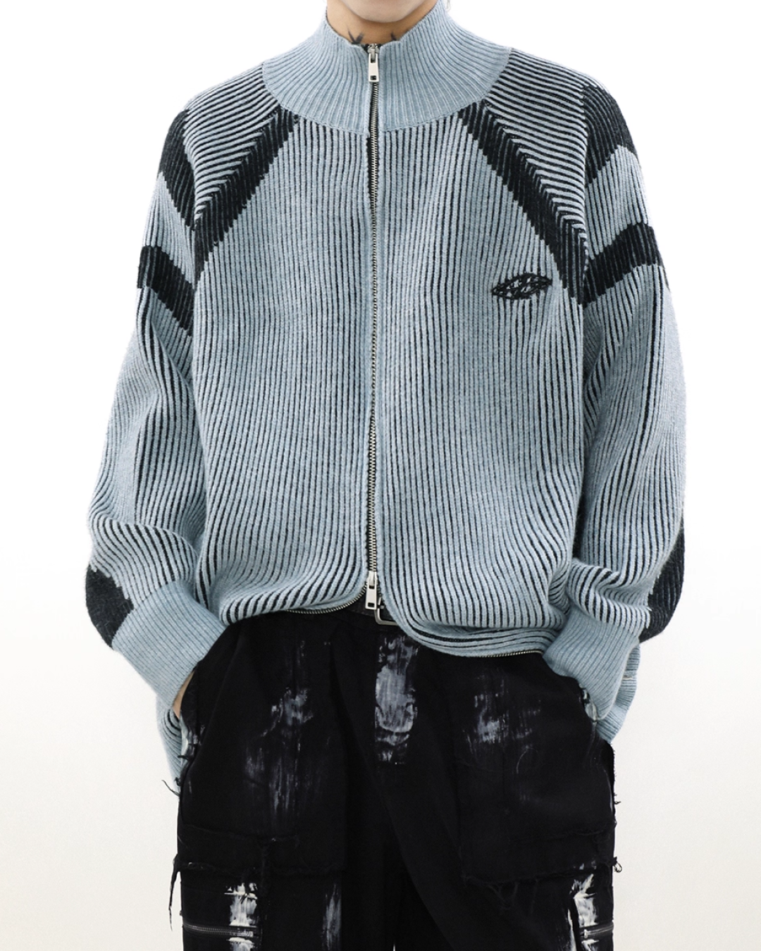 ダブルジップデザインドライバーズニット B0063