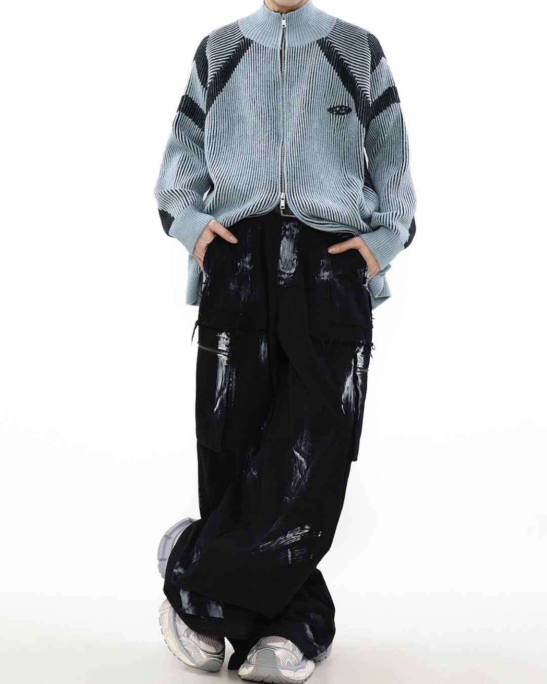 ダブルジップデザインドライバーズニット B0063