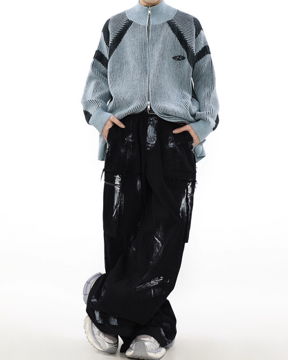 ダブルジップデザインドライバーズニット B0063