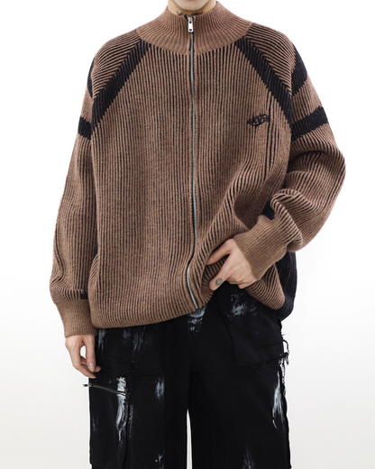 ダブルジップデザインドライバーズニット B0063