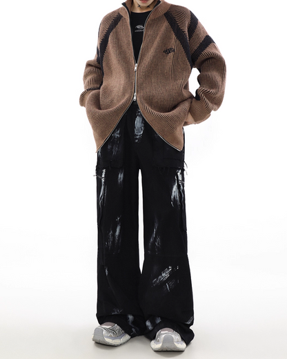 ダブルジップデザインドライバーズニット B0063