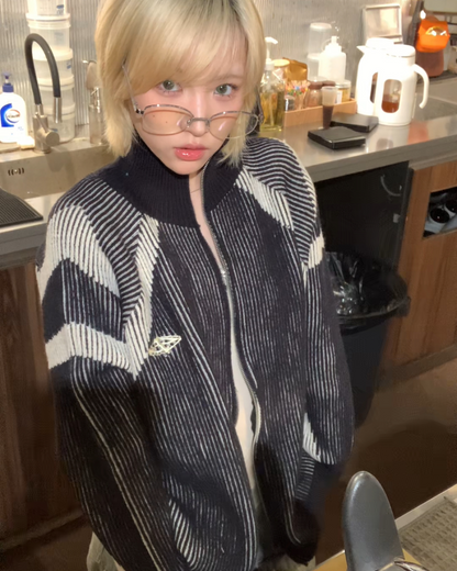 ダブルジップデザインドライバーズニット B0063