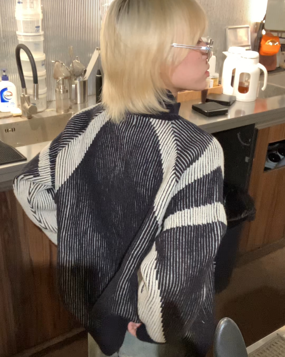 ダブルジップデザインドライバーズニット B0063