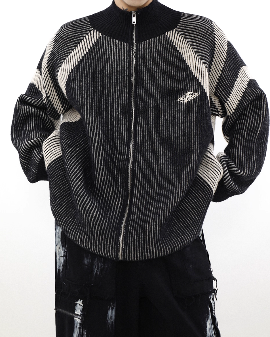 ダブルジップデザインドライバーズニット B0063