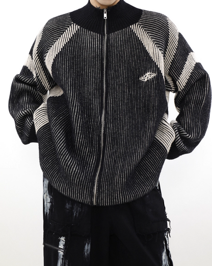 ダブルジップデザインドライバーズニット B0063