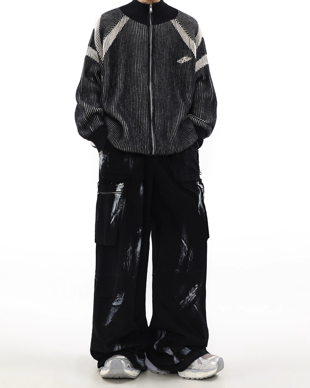 ダブルジップデザインドライバーズニット B0063