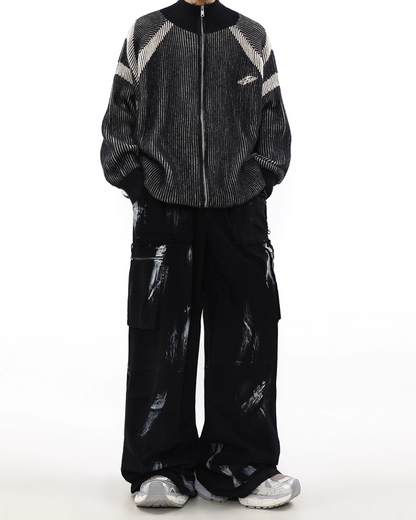 ダブルジップデザインドライバーズニット B0063