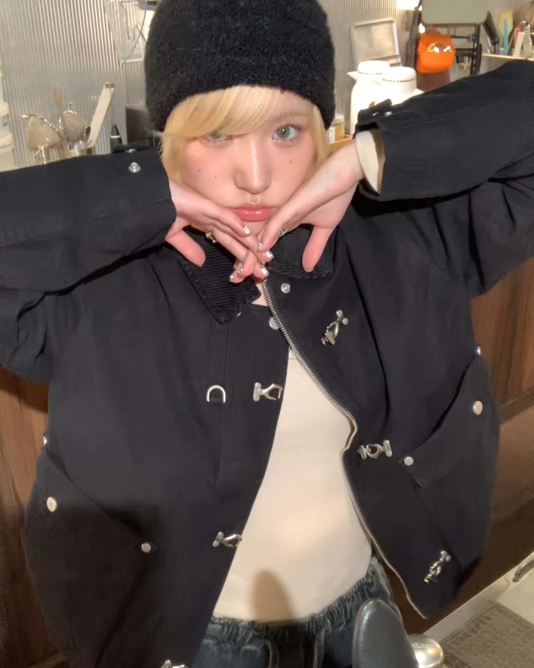 短丈カラーコーデュロイファイヤーマンジャケット B0064