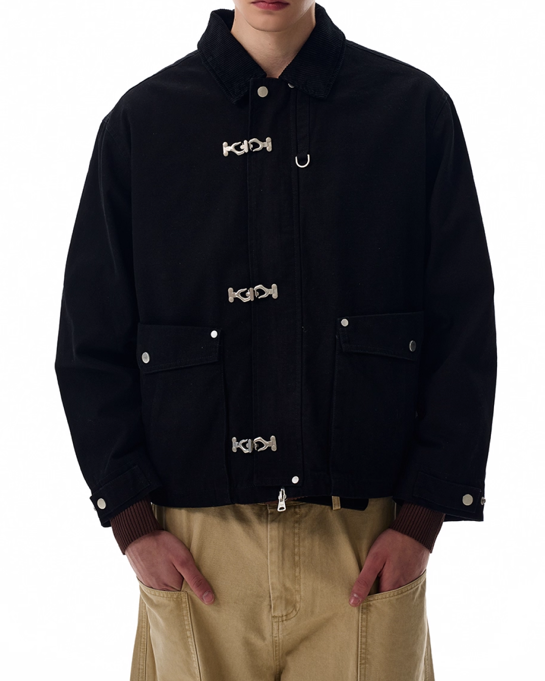 短丈カラーコーデュロイファイヤーマンジャケット B0064