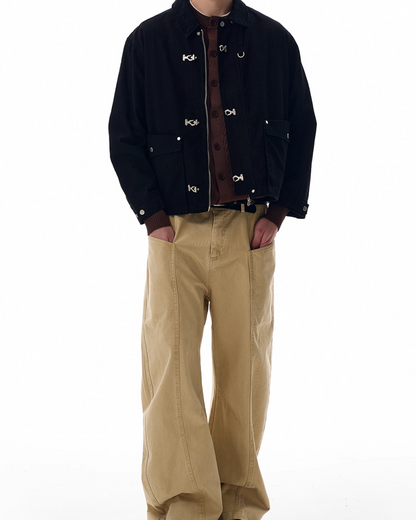 短丈カラーコーデュロイファイヤーマンジャケット B0064